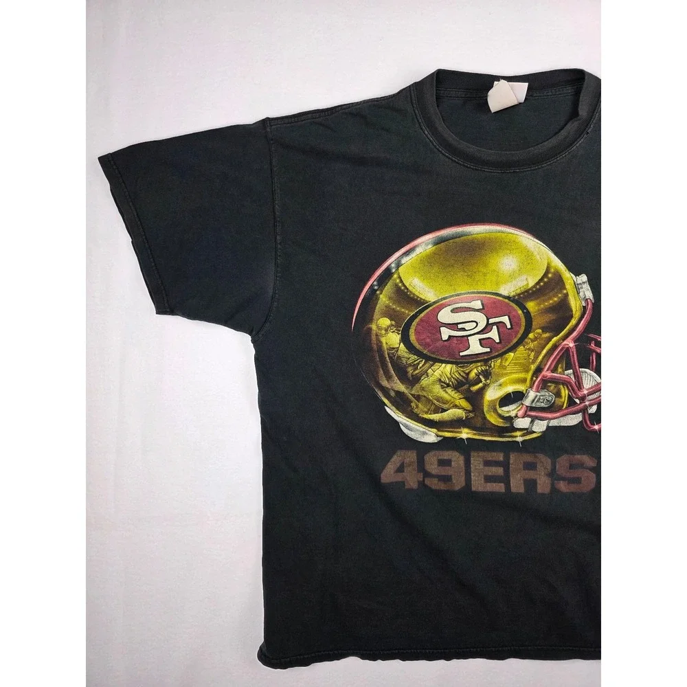 Vintage NFL 49ers big helmet graphic shirt - Picture 2 of 11